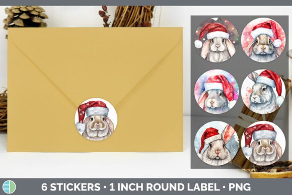 Bunny Christmas Stickers: Festive Illustrations for R
