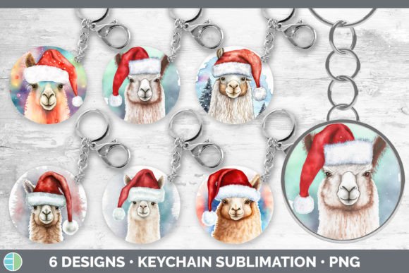 Christmas Alpaca Keychain Bundle Keyri: Festive Illustrations