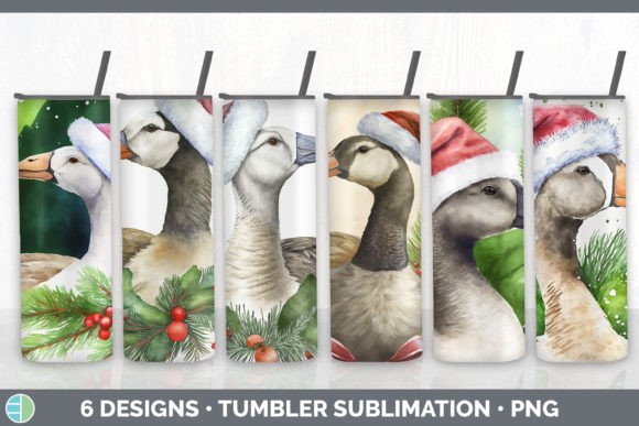 Christmas Barn Goose Tumbler Sublimation Illustrations Review