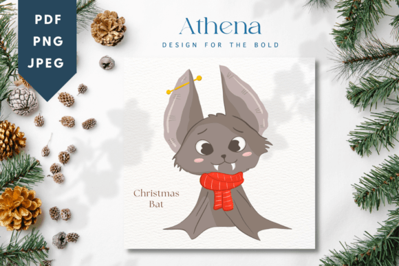 Christmas Bat Cute Baby Animal: Fresh Illustrations