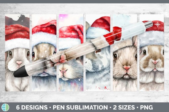 Christmas Bunny Pen Wraps: Fresh Holiday Illustrations