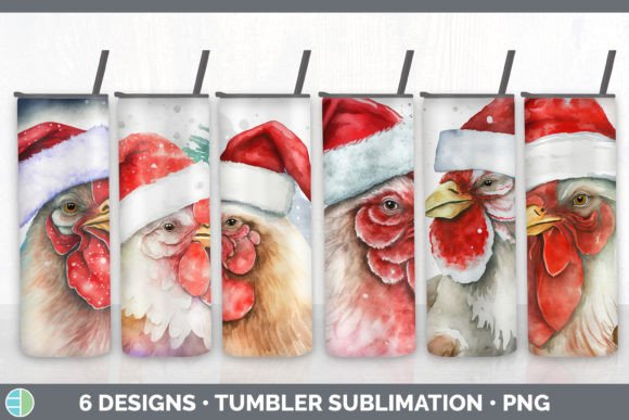 Christmas Chicken Tumbler Bu: Festive Illustrations