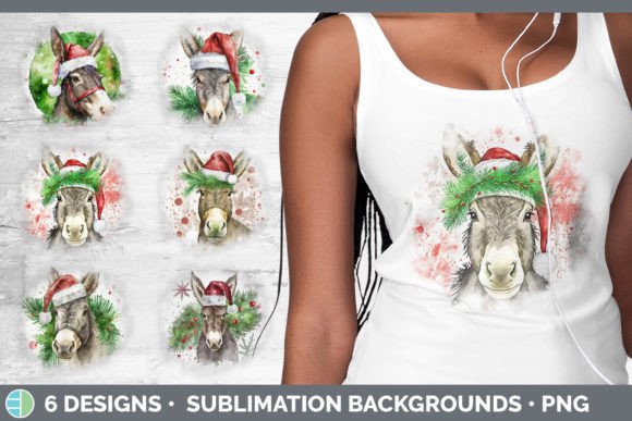 Christmas Donkey Grunge: Unique Illustrations for Festive Design