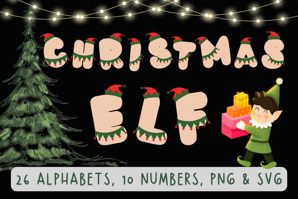 Christmas Elf Alphabet Letters: Festive Illustrations
