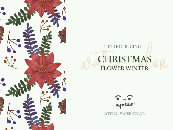 Christmas Flower Winter Pattern 01: Essential Illustrations