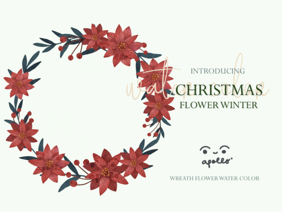 Christmas Flower Winter Wreath 03: Festive Illustrations