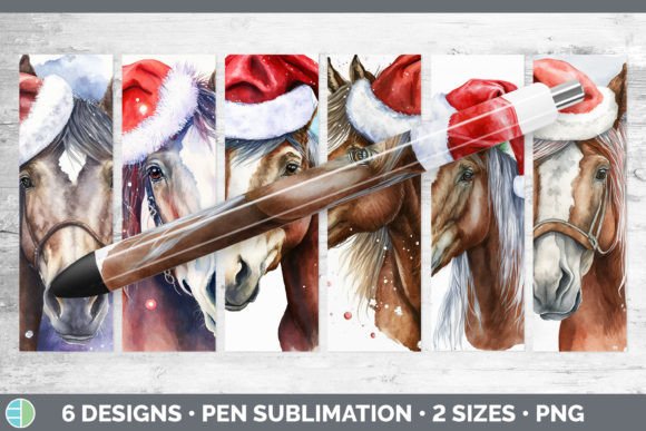 Christmas Horse Pen Wraps: Epoxy Sublim Illustrations