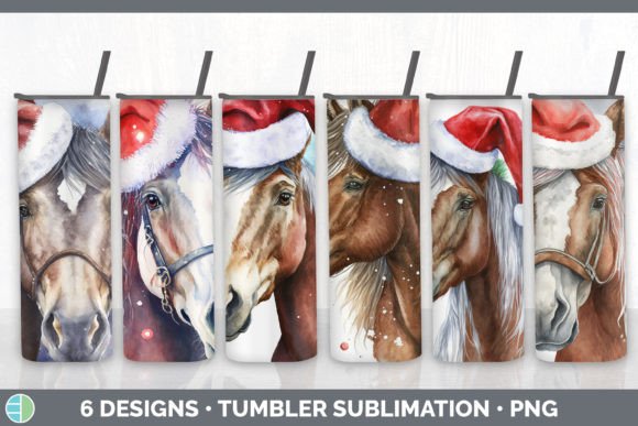 Christmas Horse Tumbler Bund: Festive Illustrations