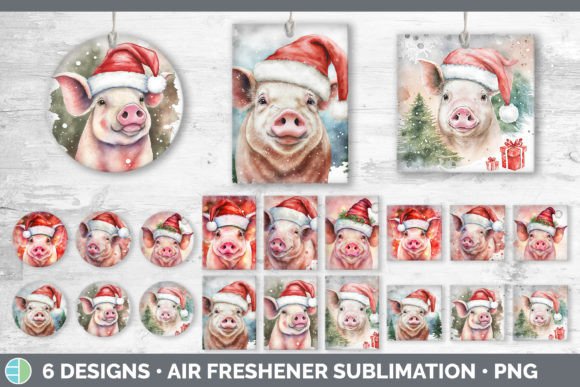 Christmas Pig Air Freshener Sublimatio & Illustrations Review