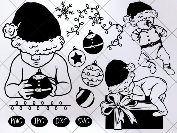 Christmas Santa Baby Bundle Svg: Festive Illustrations