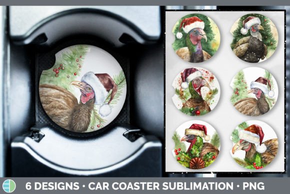 Christmas Turkey Car Coaster Sublimati: Illustrations Review