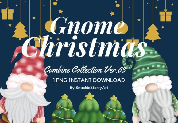 Gnome Combine Christmas Ver.03: Festive Illustrations