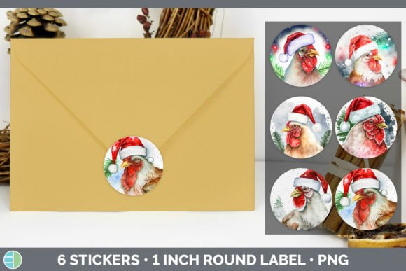 Review: Chicken Christmas Stickers Sticker 1in for Holiday Embroidery