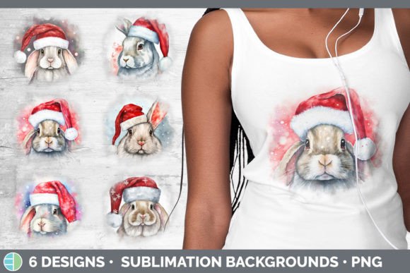 Review: Christmas Bunny Background Grunge Subl & Illustrations
