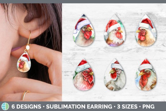 Review: Christmas Chicken Teardrop Earring Sub for Illustrations