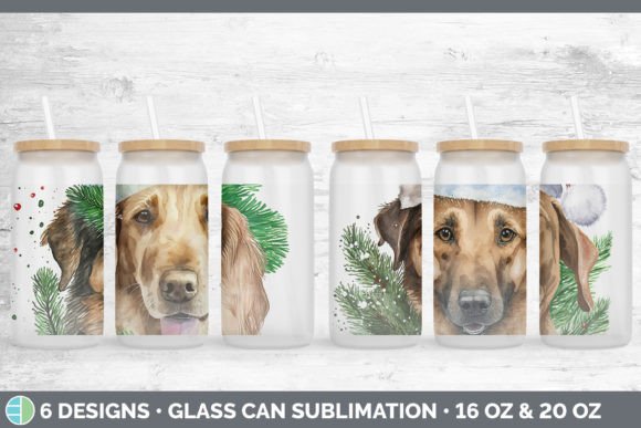 Review: Christmas Dog Glass Can Sublimation Be Illustrations