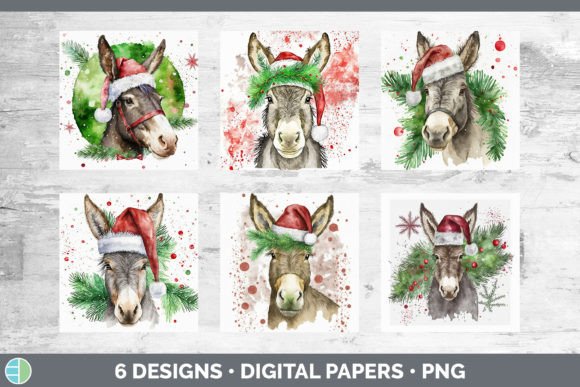 Review: Christmas Donkey Backgrounds Digital S for Holiday Stitching