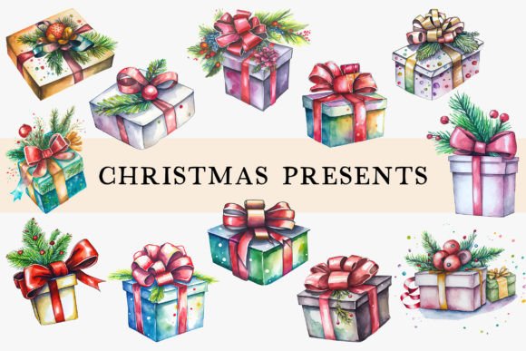 Reviewing Christmas Watercolor Presents for Holiday Stitching